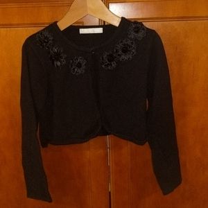 Little girls cropped formal cardigan.